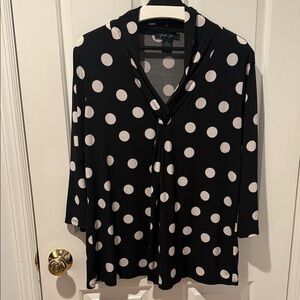 Faith + Zoe Black and White Polka Dot Top